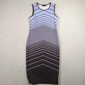 Apt 9 Womens Sleeveless Jersey Knit Dress Midi Blue Black Size 10 - Picture 1 of 9