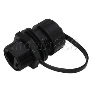 RJ45 m20 Plastic & Metal Sealing Cap Through Head Connector Black - Afbeelding 1 van 6