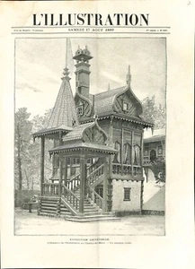 EXPOSITION UNIVERSELLE MAISON RUSSE ISBA GRAVURE 1889 - Picture 1 of 1
