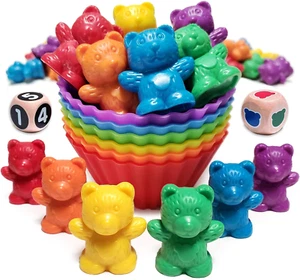 Jumbo Counting Bears Matching Game - Montessori Fine Motor Learning Toys with St - Picture 1 of 12