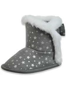 First Steps Baby Girls' Faux Fur Star Boots - Picture 1 of 7