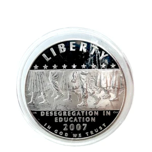 2007-P Little Rock Desegregation Commemorative Silver PROOF $1 Dollar In Capsule - Picture 1 of 4