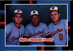 1988 Donruss #625 Ripken Baseball Family (Billy / Cal  Sr. / Cal Jr.)