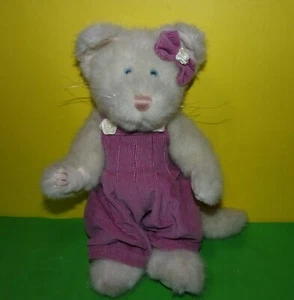 Boyds 11" Kattelina Purrsley Kitty Cat Jointed Bean Plush Mauve Jumper - Picture 1 of 3