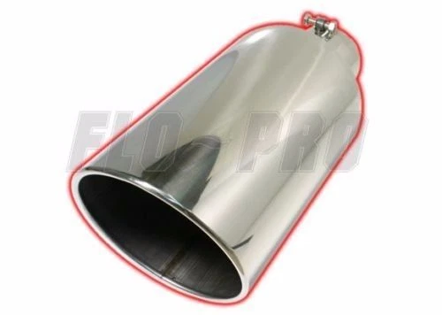 Flo Pro 12" Acero Inoxidable Punta de Escape Borde Enrollado Corte Ángulo 4" Entrada 5" Salida Foto 1 de 1