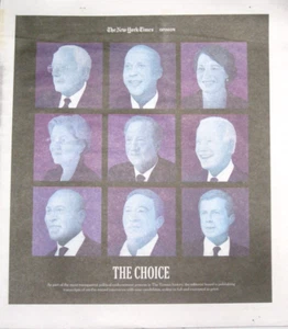 THE NEW YORK TIMES OPINION ~THE CHOICE ~2020 DEMOCRATIC PRESIDENTIAL CANDIDATES - Picture 1 of 2