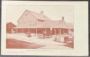 Tarjeta postal privada del condado de Rensselaer Early Petersburg NY~Union House~HOTEL~Early - Imagen 1 de 3