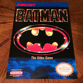 BATMAN The Video Game NES box art retro 24" poster print nintendo