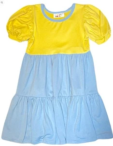 Dot Dot Smile Girls Pastel Blue Yellow Tier Dress New Twirl Size 3/4 - Picture 1 of 1