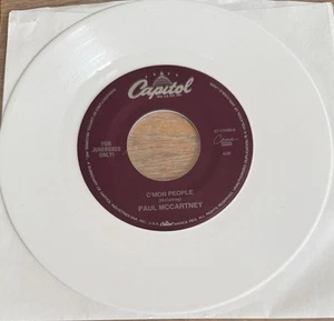 PAUL MCCARTNEY C’mon People Down To The River White Vinyl Capitol 45rpm Beatles - Picture 1 of 4