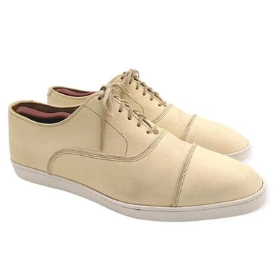 Tênis social Oxford Allen Edmonds "PARK AVENUE" tamanho 8 D couro creme raro  - Imagem 1 de 4