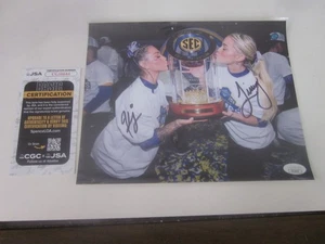 LSU GYMNASTS KJ JOHNSON AND LIVVY DUNNE SIGNED PHOTO SEC CHAMP TROPHY JSA COA - Picture 1 of 6