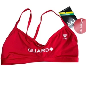 TYR Durafast Lite Life Guard Crosscut Bikini Swim TOP - Red - Size XL 14/16 - Picture 1 of 4