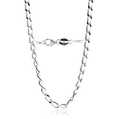 Hecho en Italia - Cadena de plata de ley 925 de 2 mm de largo con un co anti-deslustre Foto 1 de 4