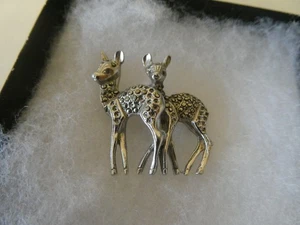 MARCASITE BAMBI BROOCH - Picture 1 of 2