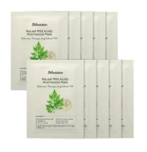 JMsolution ReLeaf Mild Acidic Wormwood Mask 10sheet Calming K-Beauty - Picture 1 of 7