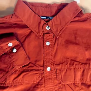 REI Herren XLT Burnt Orange UPF 40+ Sonne belüftet Knopfleiste Wandern Camping Angeln - Bild 1 von 14