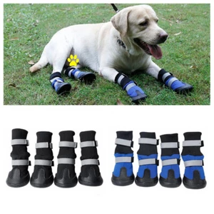 4PCS Pet Snow Warm Boots Anti Slip Protective Shoes Dog Rain Booties Socks S-XL - Picture 1 of 12