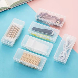 Portable Clear Cotton Swab Holder Hairpin Earring Lipstick Storage Box Case - Picture 1 of 13