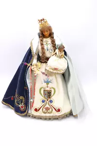 Statua in cera della Madonna e Gesù Bambino antica Maria vergine rosario - Foto 1 di 10