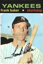 1971 Topps New York Yankees Baseball Card #213 Frank Baker RC - EX