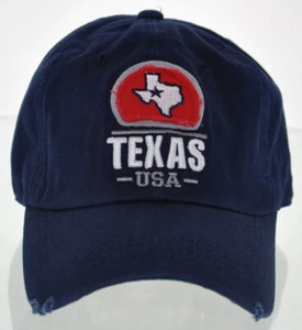 ¡NUEVO! GORRA DE ALGODÓN REINADO EE. UU. TEXAS ESTADO ESTRELLA LARGA ESTADO AZUL MARINO - Imagen 1 de 4