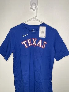 Nike MLB Texas Rangers Shirt Boys Sizes Adolis Garcia Short Sleeve Tee Blue - Picture 1 of 3