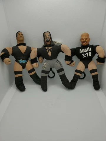 1999 The Rock Undertaker Stone Cold Titan Sports 8" Keychain Plush WWF WWE Cover