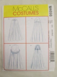 McCalls 4698 Misses Capes Pattern SM 8-14 Renaissance Victorian Fantasy Costume - Picture 1 of 2