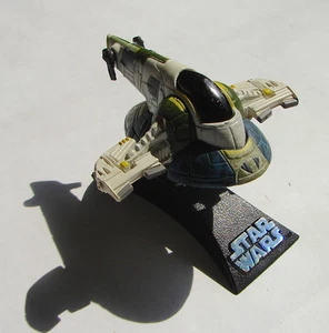 Star Wars Titanium die cast Jango Fett's Slave I   E II AOTC  w base clean 316 - Picture 1 of 3
