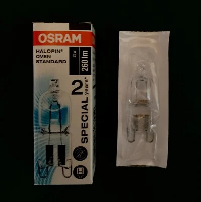 Osram 25w Oven Bulb Lamp Cooker Appliance Light G9 2700k Halogen Halopin 260lm