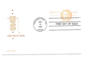 UY34 13c + 13c Robert Morris, Farnam, HF, tarjeta de respuesta, FDC - Imagen 1 de 1