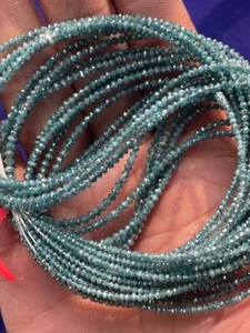 Cuentas de diamantes azules rondelle naturales cuentas de diamantes sueltas para hacer joyas - Imagen 1 de 11