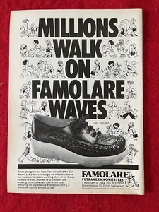Vintage 1978 Print Ad Famolare Shoes Millions Walk On Waves Advertisement - Picture 1 of 2
