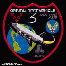 X-37B ORBITAL TEST VEHICLE OTV 3  ATLAS V BOEING  ULA USAF DOD SPACE PLANE PATCH