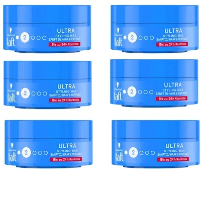 6x 75ml taft Ultra Wax styling wachs Struktur ultra starker Halt 24h Kontrolle - Bild 1 von 4