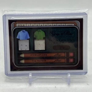 STEWART CINK + TOM WATSON 2022 LEAF IN THE GAME USED GRIP & RIP  RELIC CARD #2/4 - Picture 1 of 4