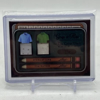 STEWART CINK + TOM WATSON 2022 LEAF IN THE GAME USED GRIP & RIP  RELIC CARD #2/4 - Image 1 of 4