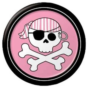 Pirate Parrty Plates 7" Pink 8CT - Picture 1 of 1