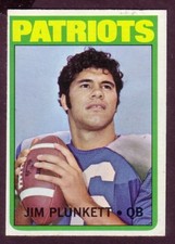 1972 TOPPS JIM PLUNKETT CARD NO:65 NEAR MINT CONDITION