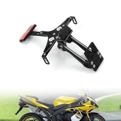 Número de matrícula de montaje lateral negro. Motor LED compatible con Yamaha YZF-R1 2004-06 Foto 1 de 4