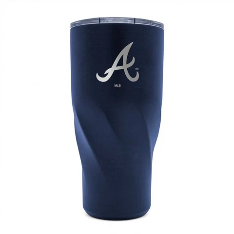 ATLANTA BRAVES 30 OZ MORGAN STAINLESS STEEL TUMBLER TRAVEL MUG LASER ENGRAVED Cover