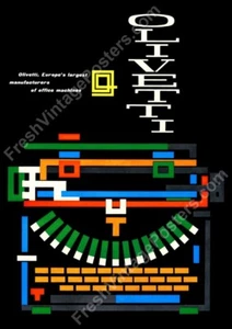 Olivetti typewriter modern 1960s graphic design NEW POSTER 18 x 24 - Picture 1 of 1