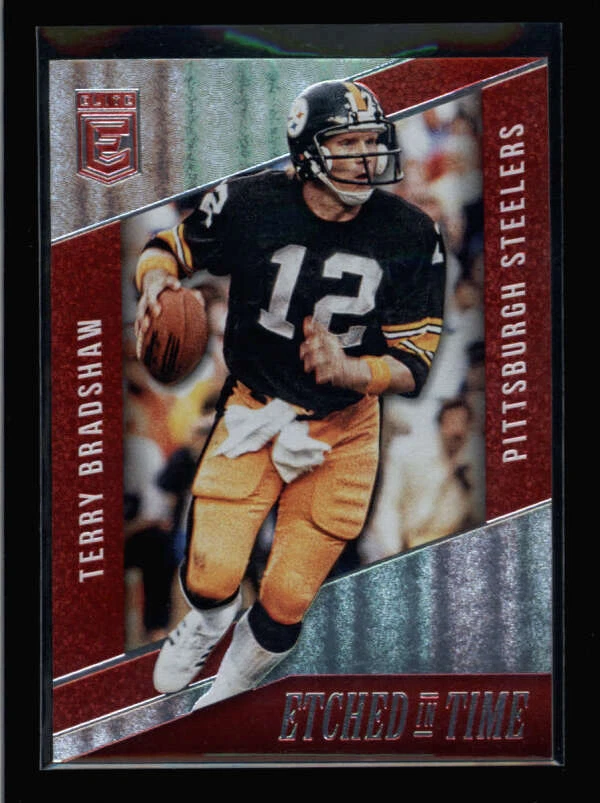TERRY BRADSHAW 2016 DONRUSS ELITE #ET-ET ETCHED IN TIME RED #13/75 BA3225 - Image 1 of 1