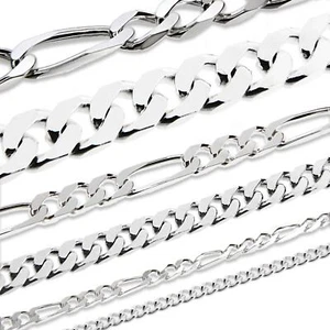 18-23cm MASSIV BIKER Armband 925 Sterling Silber Kette FIGARO PANZER Armkette - Picture 1 of 37