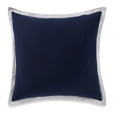 Kate Spade Novo $60 QUADRO Euro Sham Capa de Travesseiro Europeia Azul Marinho e Branco Novo com etiquetas - Imagem 1 de 4
