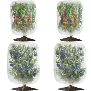 4 Pack Garden Mesh Netting for Plants Insect Bird Netting Pest Barrier Bag wi... - Picture 1 of 9