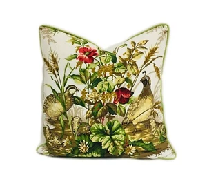 Scalamandre - Edwin's Covey - Multi on White - Classic Cushion Cover - Picture 1 of 3