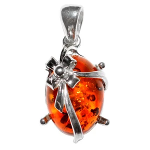 4.3g Authentic Baltic Amber 925 Sterling Silver Pendant Jewelry N-A275 - Picture 1 of 1