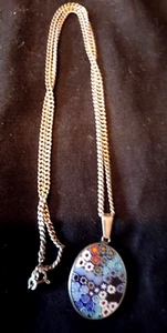 MURANO MILLEFIORI KETTE UND ANHÄNGER AUS 925 SILBER - PUNZE GEWICHT / 10gr Konvolut - Bild 1 von 12